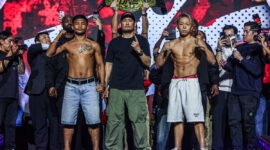 Takeru Segawa vs Rodtang Jitmuangnon di ONE Samurai 1. (Foto: ONE Championship)