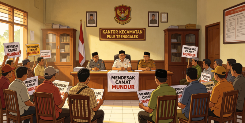 Kantor Kecamatan Pule, Kabupaten Trenggalek. Masyarakat mendesak adanya evaluasi kepemimpinan guna menjaga stabilitas pemerintahan dan pelayanan di wilayah tersebut. ( Foto ilustrasi)