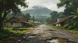 Kondisi jalan rusak menuju kawasan Bendungan Bagong Trenggalek masih dikeluhkan warga di tengah kenaikan anggaran proyek hingga Rp2,7 triliun. (foto ilustrasi jalan rusak)